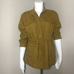 Old Navy Utility Military Women's Jacket Drawstring Long Sleeve Tan Small New - Picture 1 of 8