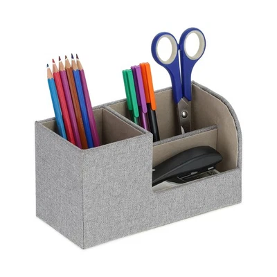 Schreibtisch Organizer Schreibtischorganisator grau Stiftehalter Büro-Organizer - Bild 1 von 4