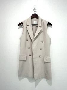 Joie Chic Ivory Open Collared Pockets Sleeveless Suiting Vest Buttons Blazer XS - Picture 1 of 9