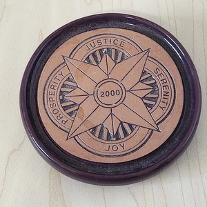 Frankoma Pottery 2000 Commemorative Trivet Coaster Star Prosperity Justice - Picture 1 of 4
