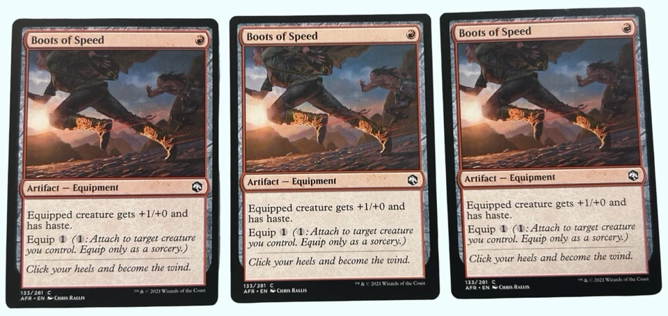 3x Boots of Speed,  Forgotten Realms, Near Mint, Magic the Gathering MTG - Image 1 of 1