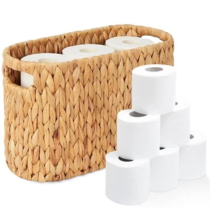 Toilet Paper Storage Basket, Wicker Toilet Paper Holder Basket for 6 Roll Sta... - Picture 1 of 7
