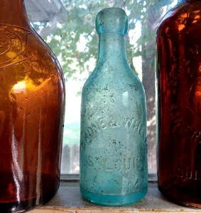 GRONE & WHELAN ST.LOUIS L.G.CO 1870s LONG NECK BLOB TOP SODA BOTTLE DUG - Picture 1 of 11