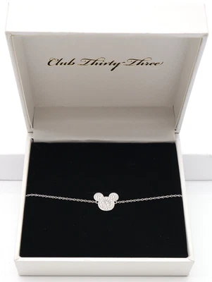 Disneyland's Disney Club 33 14K White Gold Diamond Mickey Bracelet Adjustable Sz - Image 1 of 4