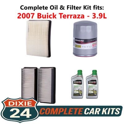 Fits: 2007 Buick Terraza 3.9L Complete Cabin, Air & Oil Filter Kit (5W-30) - Image 1 of 4