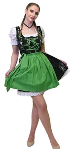 Women's Oktoberfest Dirndl Dress – 3-Piece Short German Bavarian Outfit Black... - Picture 1 of 1