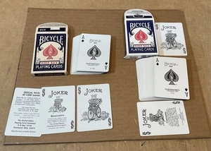 Tarjetas de juego de póker vintage Blue Bicycle 808 Rider Back y un paquete más reciente - Imagen 1 de 10