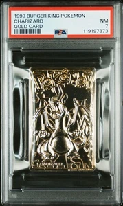 Charizard Pokemon Card Burger King 23K Gold Plated + COA Nintendo WOTC PSA 7 - Picture 1 of 3