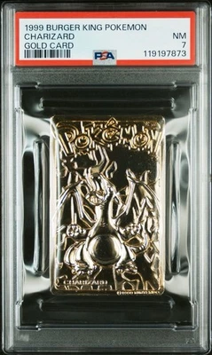 Charizard Pokemon Card Burger King 23K Gold Plated + COA Nintendo WOTC PSA 7 - Image 1 of 3