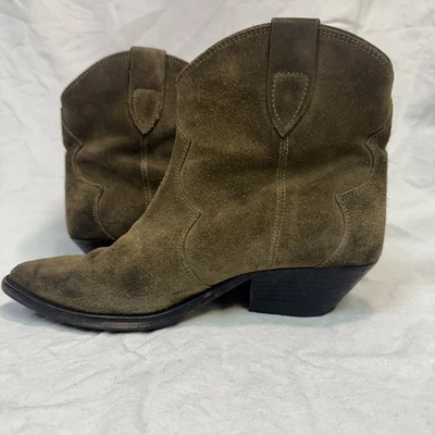 Isabel Marant Dewina Suede Dicker Ankle Boots Booties Tan Brown Suede Womens 37 - Image 1 of 4