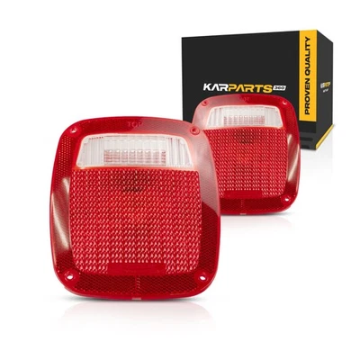 Par de lentes de luz trasera de plástico rojo para Jeep Wrangler 1990 91 92 93 94 1995 Foto 1 de 4