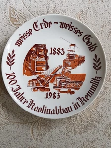 Teller 100 Jahre Kaolinabbau im Kemmlitz, Mügeln , Oschatz , 23,5 cm. - Bild 1 von 2