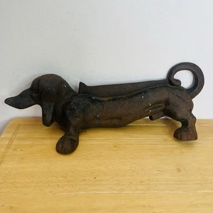 Cast Iron Dachshund Sausage Dog Half - Boot/Shoe Scraper Door Stop - Picture 1 of 9
