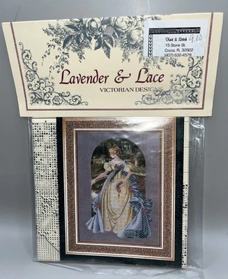 Lavender & Lace Cross Stitch Pattern “Queen Anne’s Lace” NEW - Image 1 of 2