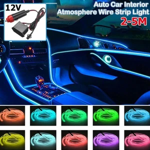 6Colors Auto Car Interior Atmosphere Wire Strip Light LED Decor Lamp Accessories - Picture 1 of 42