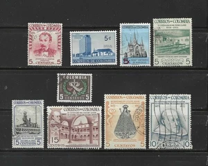 KOLUMBIEN , 1953/55 , KONVOLUT 9 BRIEFMARKEN , PERF , GEBRAUCHT - Bild 1 von 1