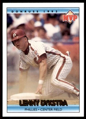 1992 Donruss MVP Lenny Dykstra Baseball Cards #8 - Image 1 of 2