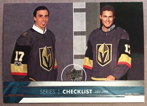 2017-18 UD Series One Checklist (101-200) #200 Marc-Andre Fleury & Brayden McNab - Picture 1 of 2