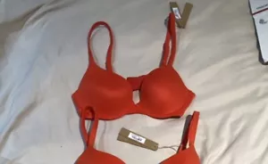 SKIMS Tshirt-Bra Ruby Orange Red Bra Wire 32A - Picture 1 of 5