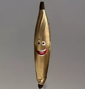 Giant Inflatable Metalic Gold Smiling Banana. Unique Fun Party Club Decor. - Picture 1 of 2