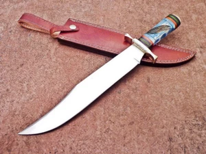 16" UNIQUE CUSTOM HAND FORGED D2 STEEL BLADE BOWIE HUNTING KNIFE, BONE HANDLE 46 - Picture 1 of 14