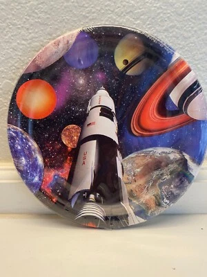 Creative Converting Space Blast Luncheon Paper Plates Birthday Party 8 count - Image 1 of 2