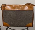 Vintage Hartmann Brown Tweed Leather Overnight Carry-On Travel Shoulder Weekend