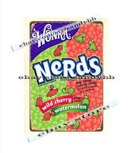 wonka nerds crunchy candy wild cherry watermelon metal tin sign home decor gifts - Picture 1 of 4