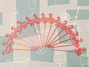 100 Flamingo Luau Tiki Tropical Food Cupcakes Appetizer Cocktail Party PICKS - Picture 1 of 2