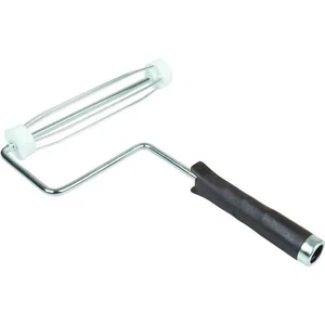 1 Paint Roller Frame Metal Chrome Plastic Handle Threaded Grip Painting Tool 9" - Picture 1 of 12
