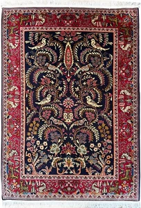 4x6 Antique Traditional oriental Tree of Life Rug Authentic Rug 117cm x 170cm - Picture 1 of 8