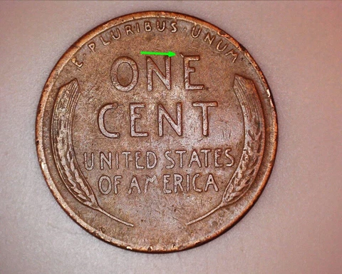 1954 S  LINCOLN WHEAT CENT - DIE CHIP ON REVERSE Cover