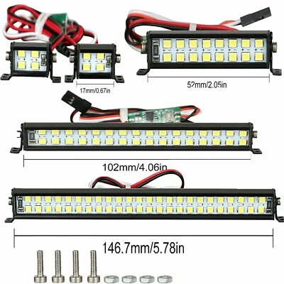 LED Light Bar Roof Lamp Spotlight Kit for SCX10 D90 TRX4 1/10 RC Crawler Car US - Image 1 of 4