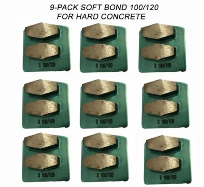 ¡Pack de 9! Disco de molienda de diamante compatible con Husqvarna para superficie dura, grano 100/120 Foto 1 de 4