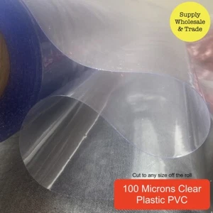 Glass Clear PVC Plastic Fabric Tablecloth Table Protector Outdoor Garden 54" - Picture 1 of 2
