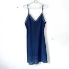 Victorias  Secret Slip Dress Size Large Navy Blue Cami Sandwash Classic Chemise