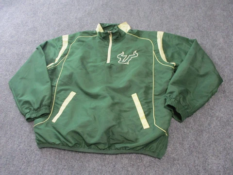 South Florida Bulls Jacket Men's Extra Large Green Polyester Windbreaker G-III Cover