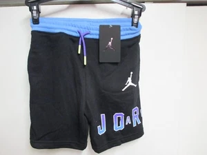 NIKE BOYS AIR JORDAN SWEATPANT SHORTS (6) NWT BLACK W/JUMPMAN LOGO VERY NICE - Picture 1 of 4