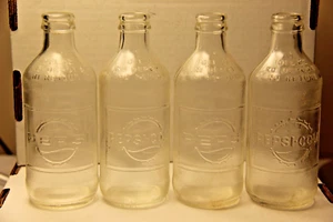 4) Botella de refresco Pepsi-Cola 10 FL OZ sin depósito sin devolución de vidrio transparente en relieve - Imagen 1 de 10