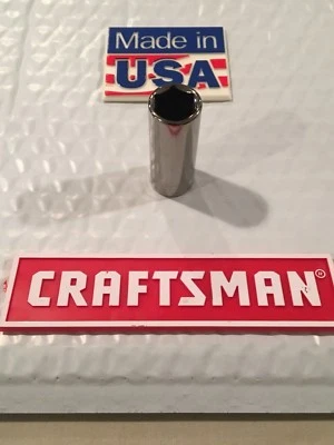 CRAFTSMAN MADE IN USA 1/4" 6 PT POINT SAE OR METRIC DEEP SOCKETs CHOOSE SIZE NEW - Image 1 of 2