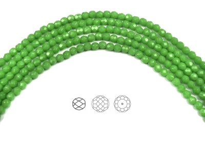 102 cuentas de vidrio checo Preciosa pulido al fuego 4 mm ópalo verde, hebra de 16 pulgadas Foto 1 de 2