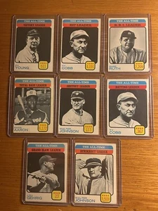 1973 Topps All Time Leaders Complete Set (8) Ruth Aaron Gehrig Cobb EX BV$305 - Picture 1 of 1