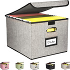 Collapsible File Organizer Box, Filing Storage Boxes for Hanging Files with Lid,