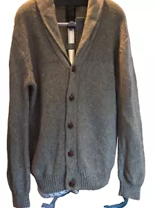 Austin Reed Cardigan Men's Large Size Grey Wool Blend Retro Football Buttons - Picture 1 of 24
