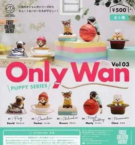 Only Wan ! Vol 03 PUPPY SERIES Mascot Capsule Toy 5 Types Full Comp Set Gacha - Picture 1 of 5