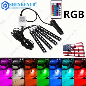 RGB Led light strip for Cars Inside car Lighting interior Glow Full Color US - Picture 1 of 11
