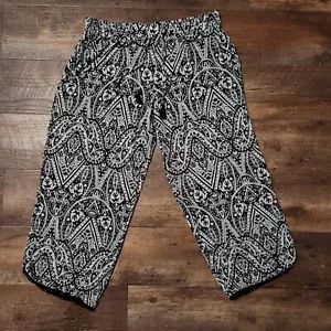 Soma Lounge Pants Medium Black White Tassel - Picture 1 of 8