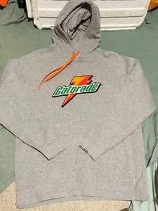 Gatorade Hoodie Pullover Mens Gatorade Logo Grey SPORTS GYM - LARGE - LIKE NEW - Picture 1 of 3