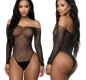 Sexy neueste funkelnde Strass Damen Babydoll Dessous Netz Nachthemd Mode - Bild 1 von 13