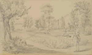 Otto Arnz (1823-aft. 1860) "Hunters", drawing, ca. 1850 - Picture 1 of 9
